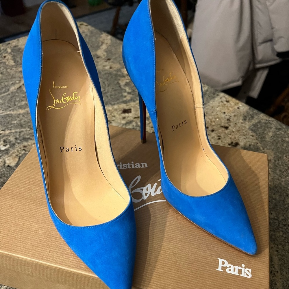 Christian Louboutin So Kate 120 suede blue size 37